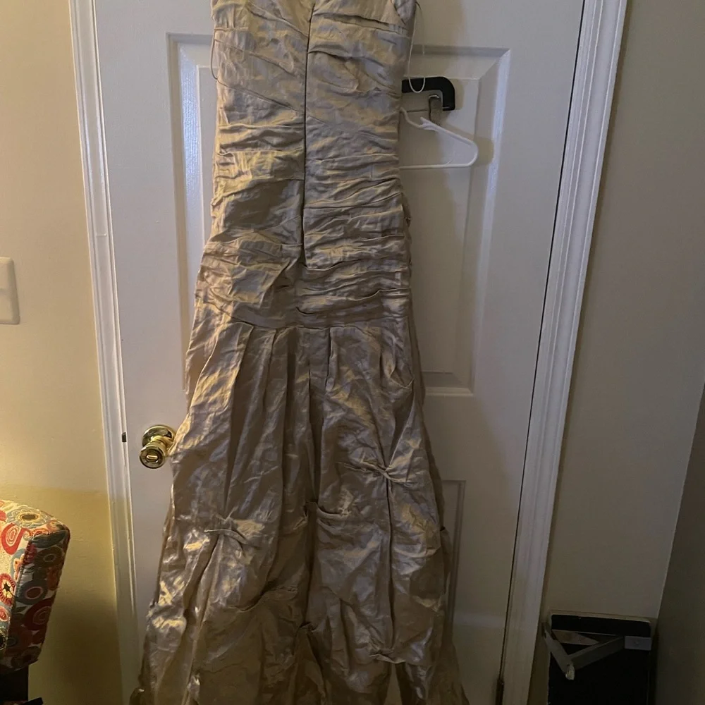 Nicole miller Elegant Gold Evening Gown this dress is stunning 😍🤩 🔥 - Picture 3 of 9